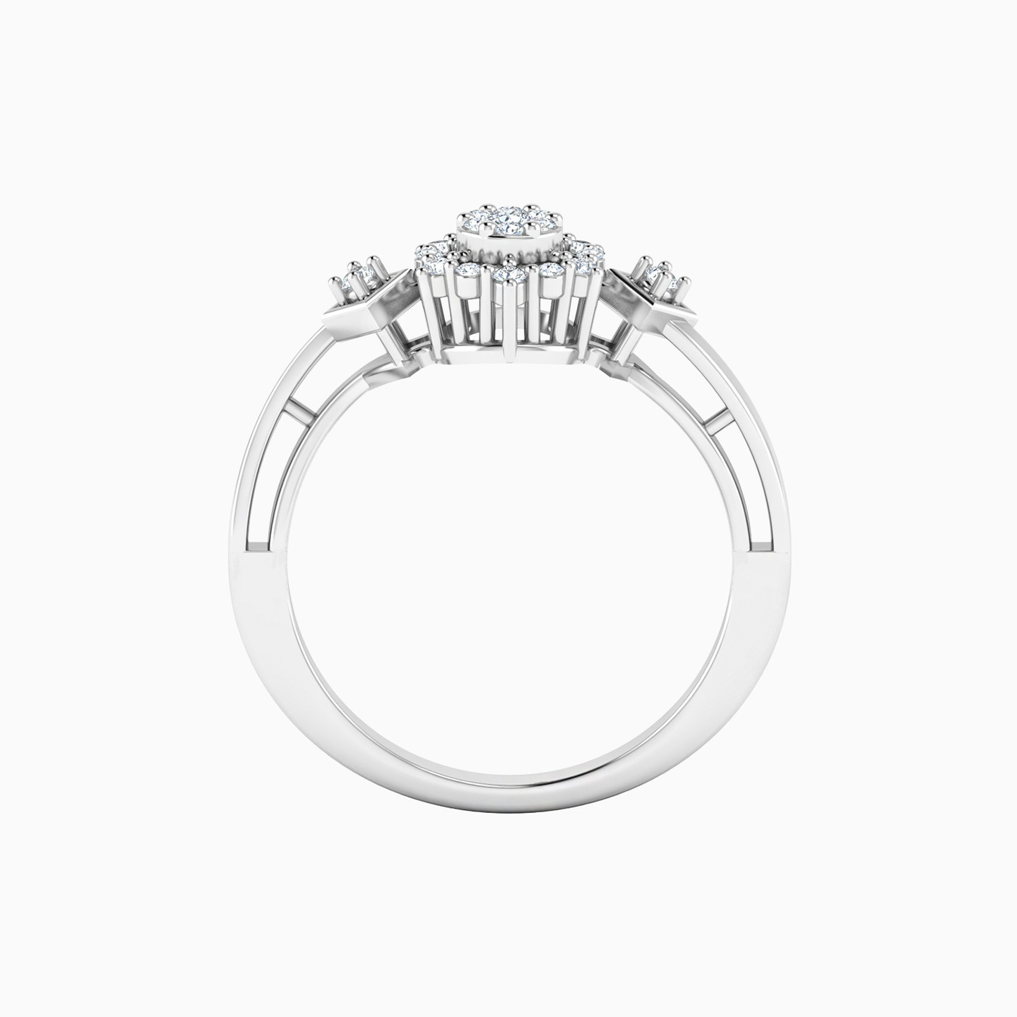 Flower Diamond Ring in 18K Gold - 5 Flower Diamond Ring in 18K Gold - 5
