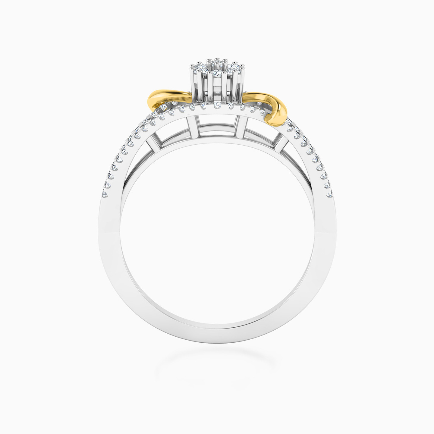 خاتم ذهب زهرة عيار 18 قيراط مزين بالألماس - 5 خاتم ذهب زهرة عيار 18 قيراط مزين بالألماس - 5