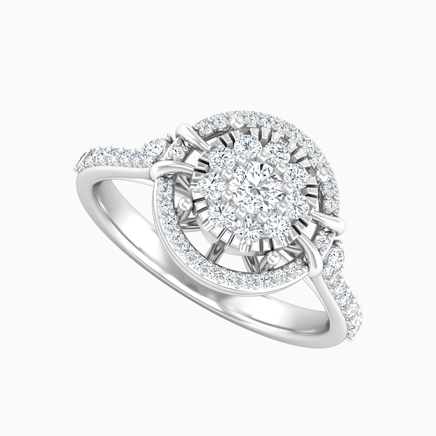 Circle Diamond Ring in 18K Gold - 2 Circle Diamond Ring in 18K Gold - 2