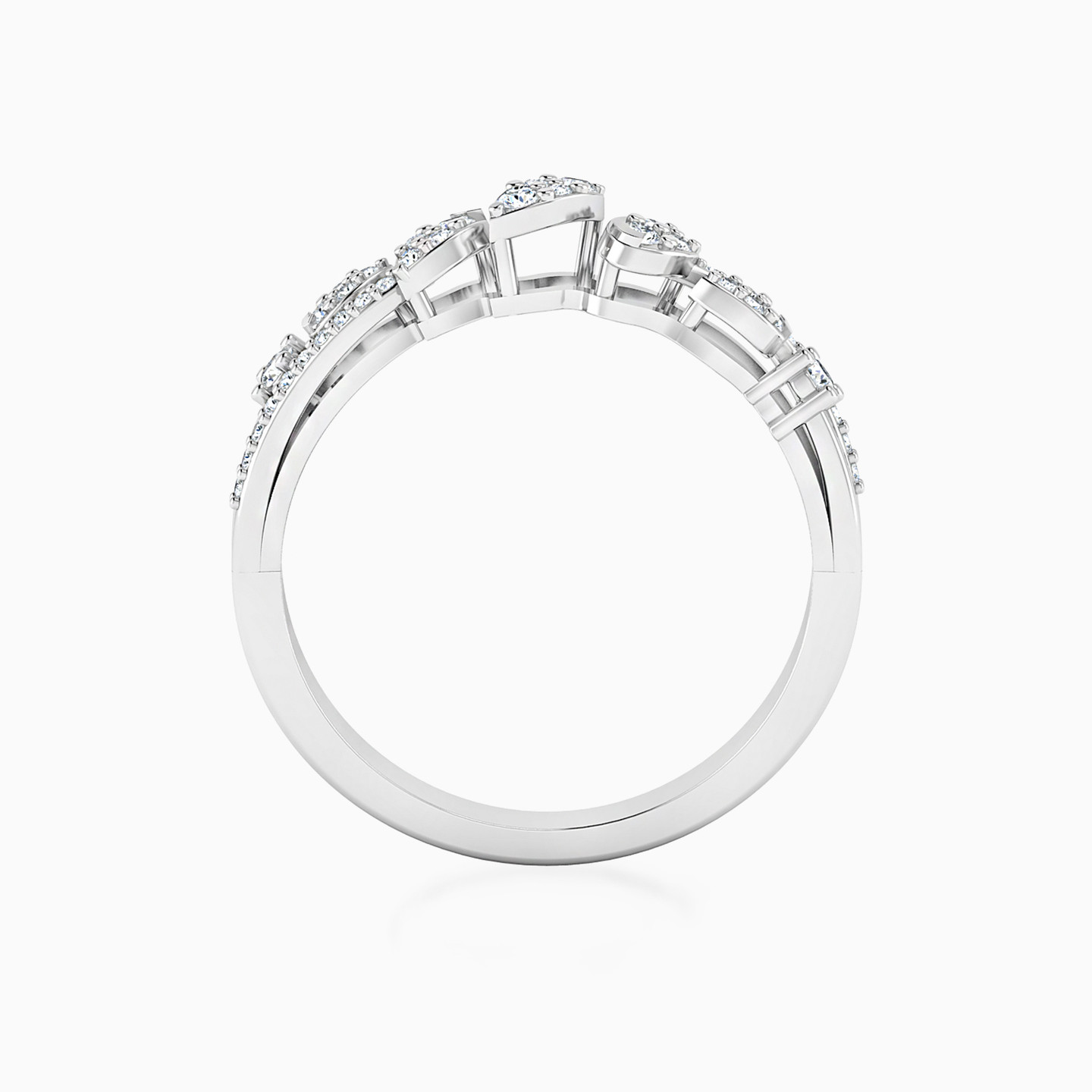 خاتم ذهب ورقة شجر عيار 18 قيراط مزين بالألماس - 5 خاتم ذهب ورقة شجر عيار 18 قيراط مزين بالألماس - 5