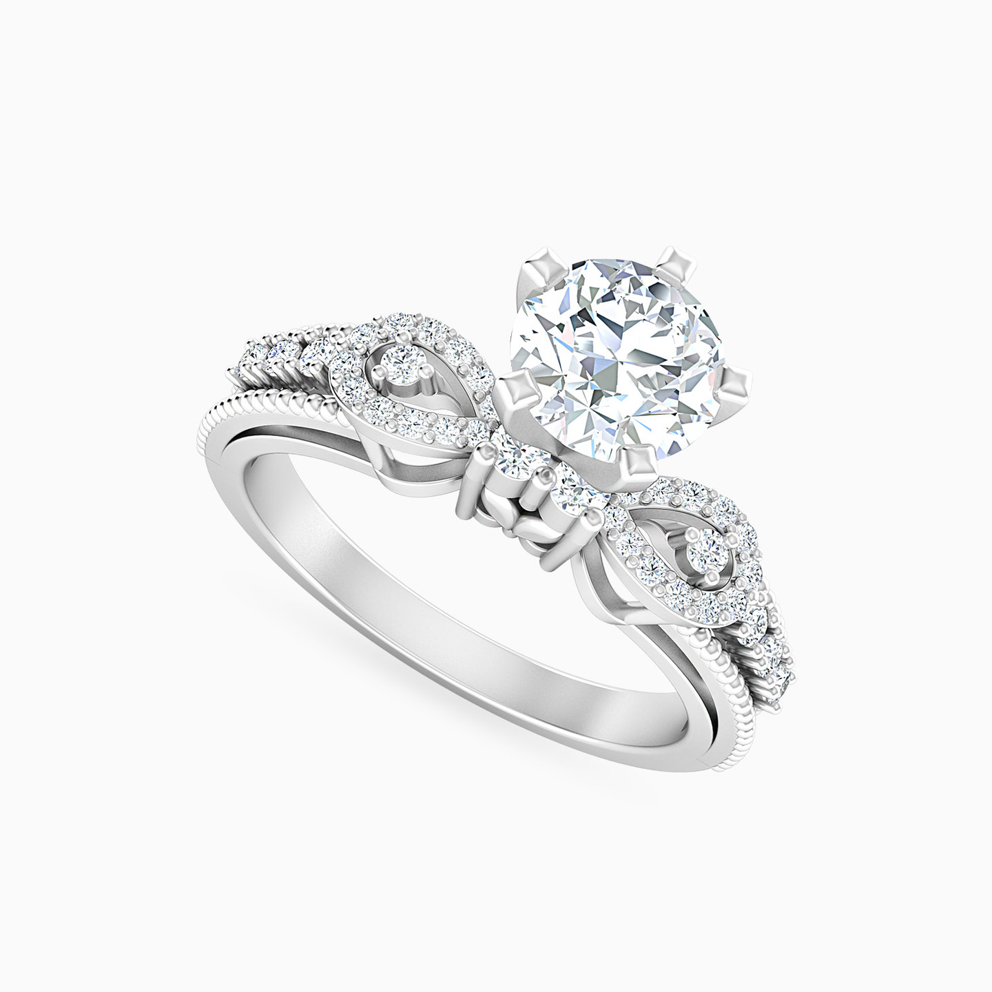 Circle Diamond Ring in 18K Gold - 4 Circle Diamond Ring in 18K Gold - 4