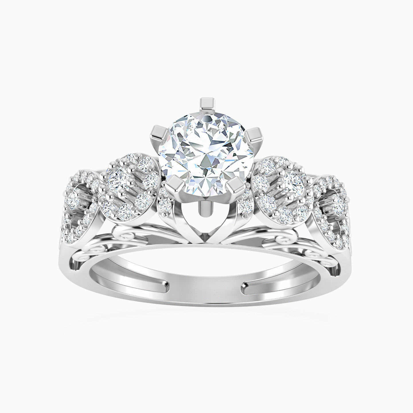 Circle Diamond Ring in 18K Gold - 3 Circle Diamond Ring in 18K Gold - 3