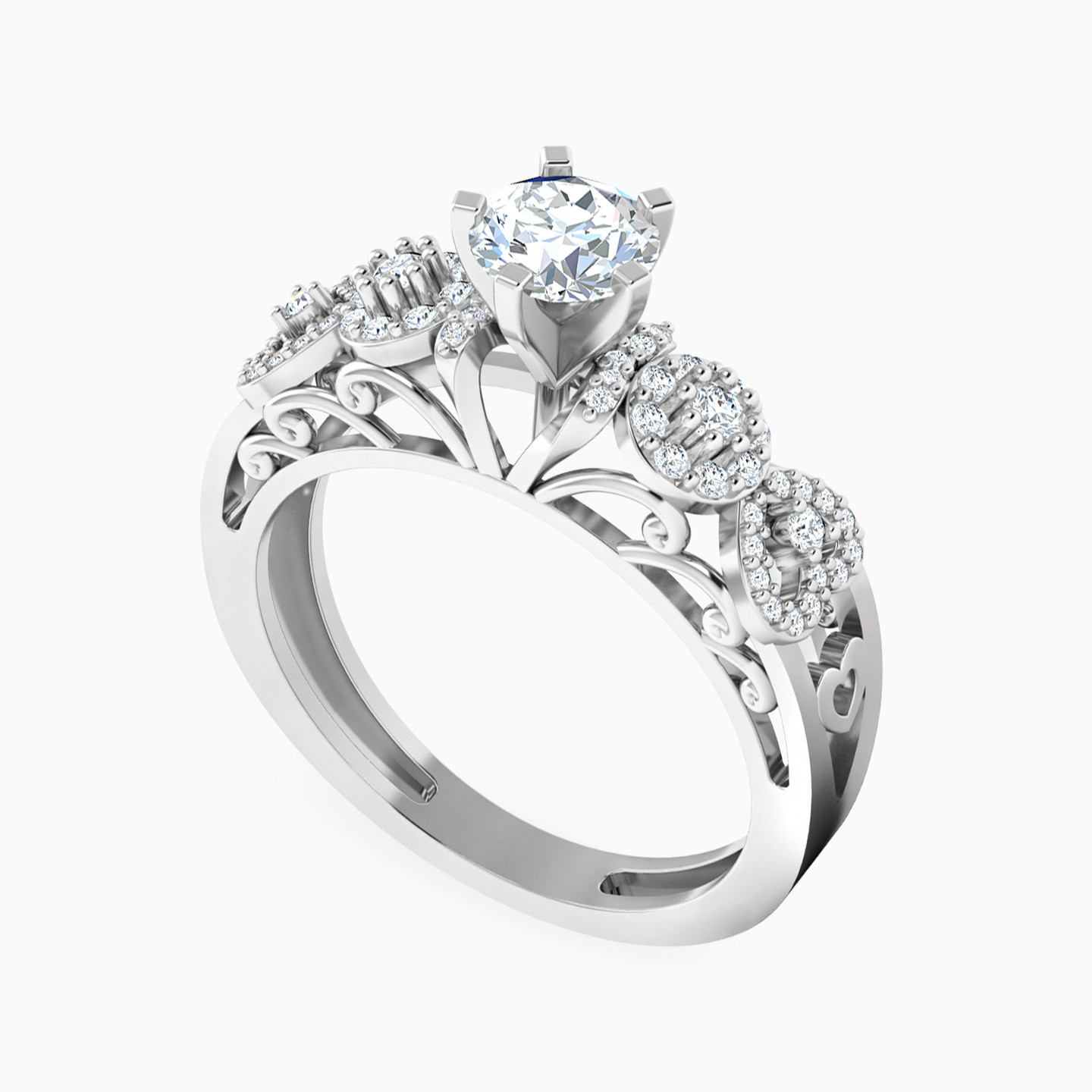 Circle Diamond Ring in 18K Gold - 4 Circle Diamond Ring in 18K Gold - 4