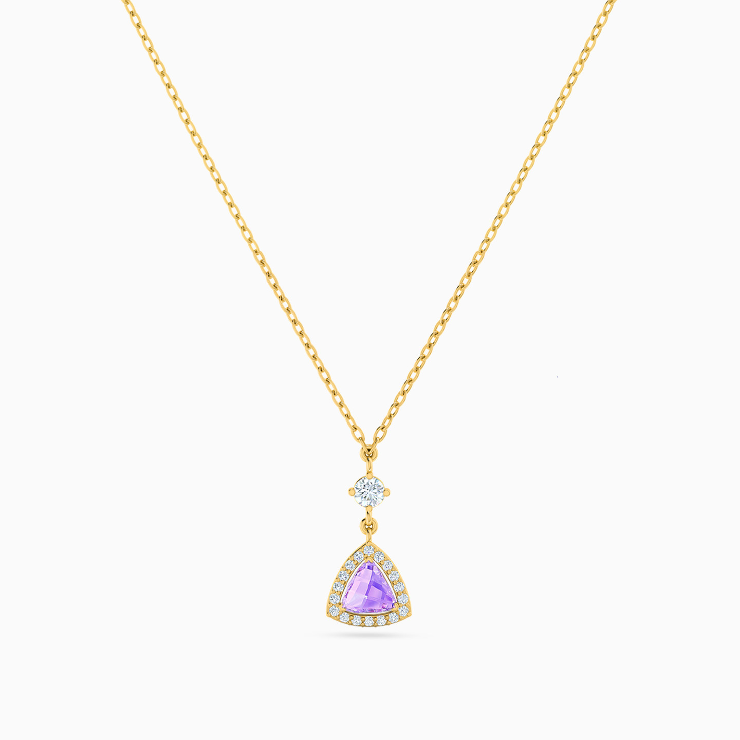 18K Gold Colored Stones Pendant Necklace - 3