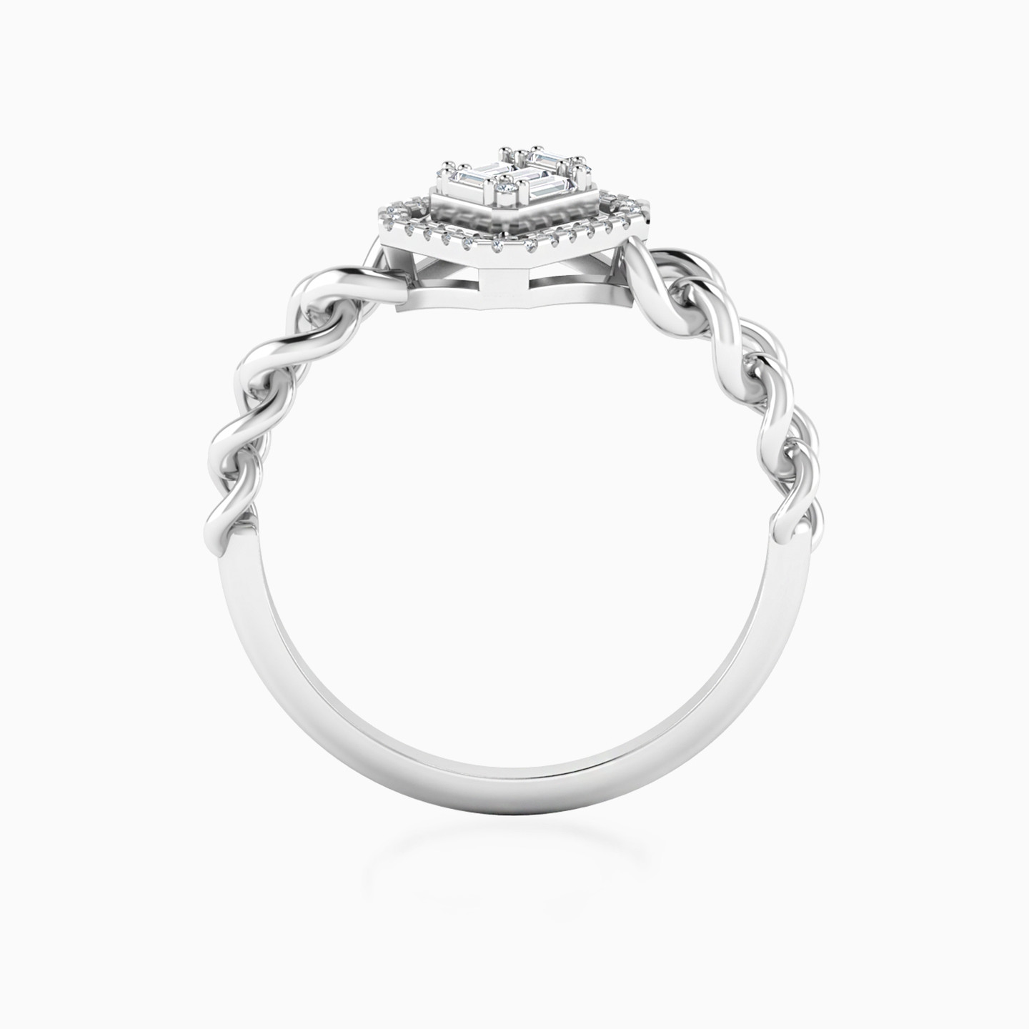 Square Diamond Ring in 18K Gold - 5 Square Diamond Ring in 18K Gold - 5