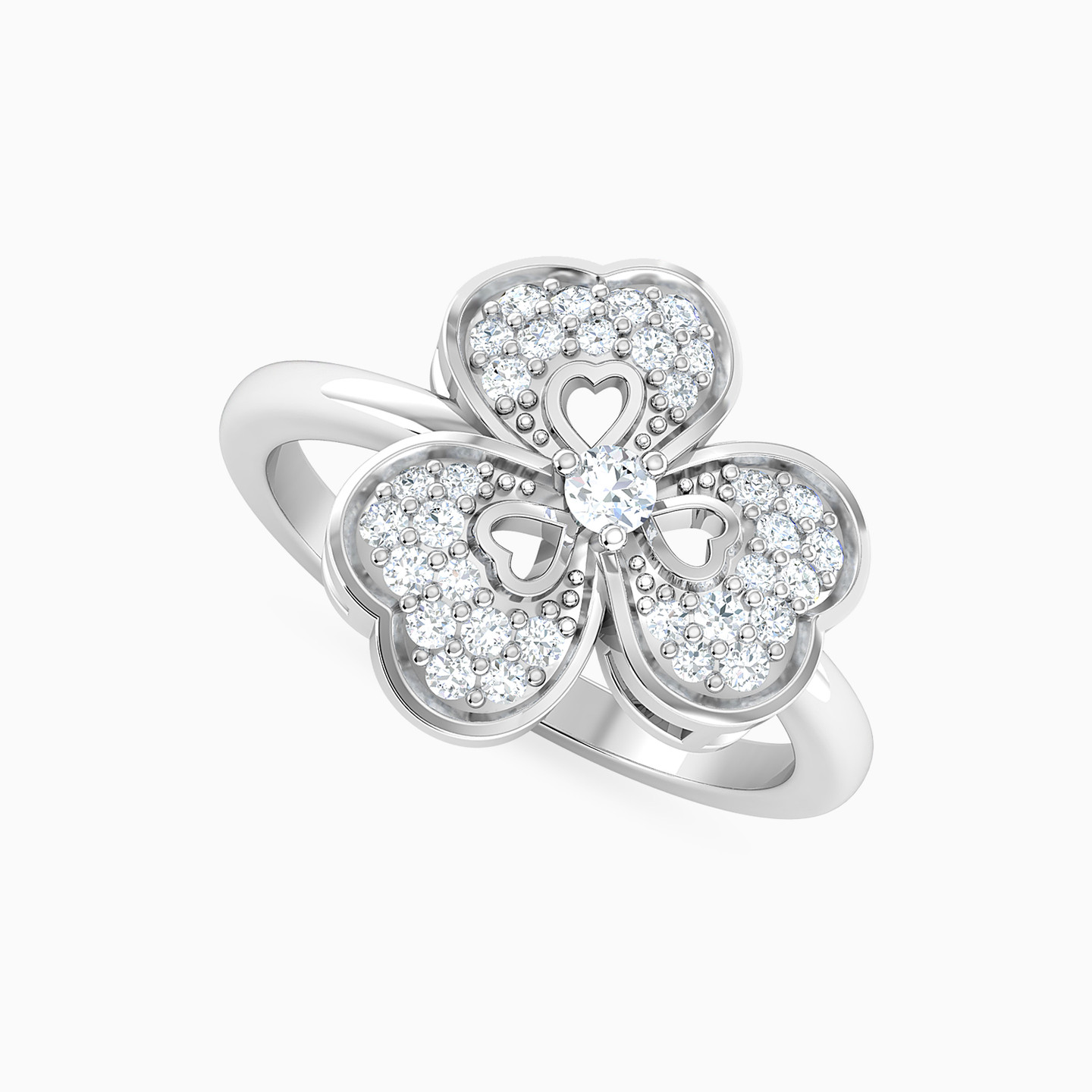 Flower Diamond Ring in 18K Gold - 4 Flower Diamond Ring in 18K Gold - 4