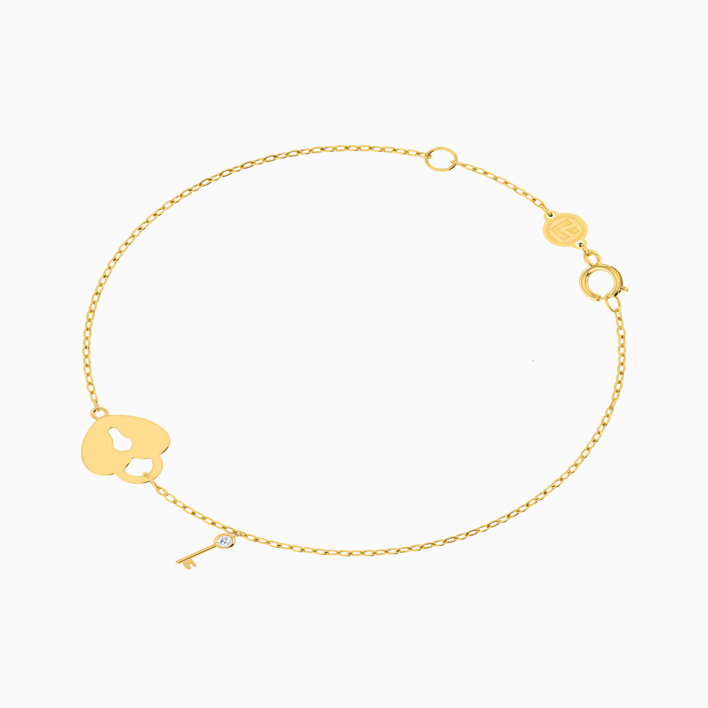 18K Gold Cubic Zirconia Chain Bracelet - 2