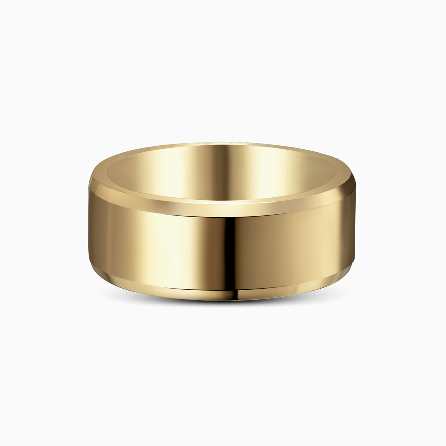 Beveled Edge Band 8mm 18K Champagne Gold / True Gem Recycled / 3-7