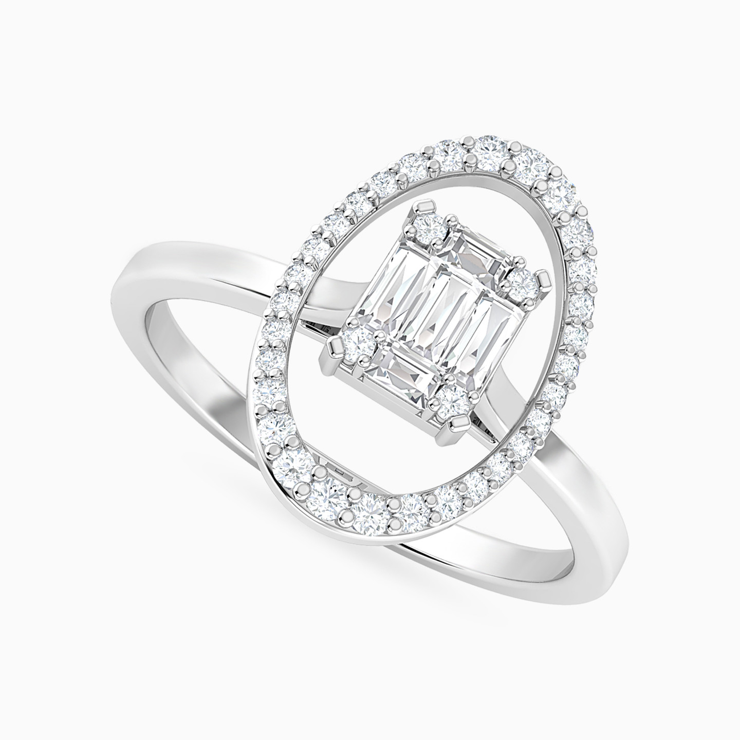 Oval Diamond Ring in 18K Gold - 4 Oval Diamond Ring in 18K Gold - 4