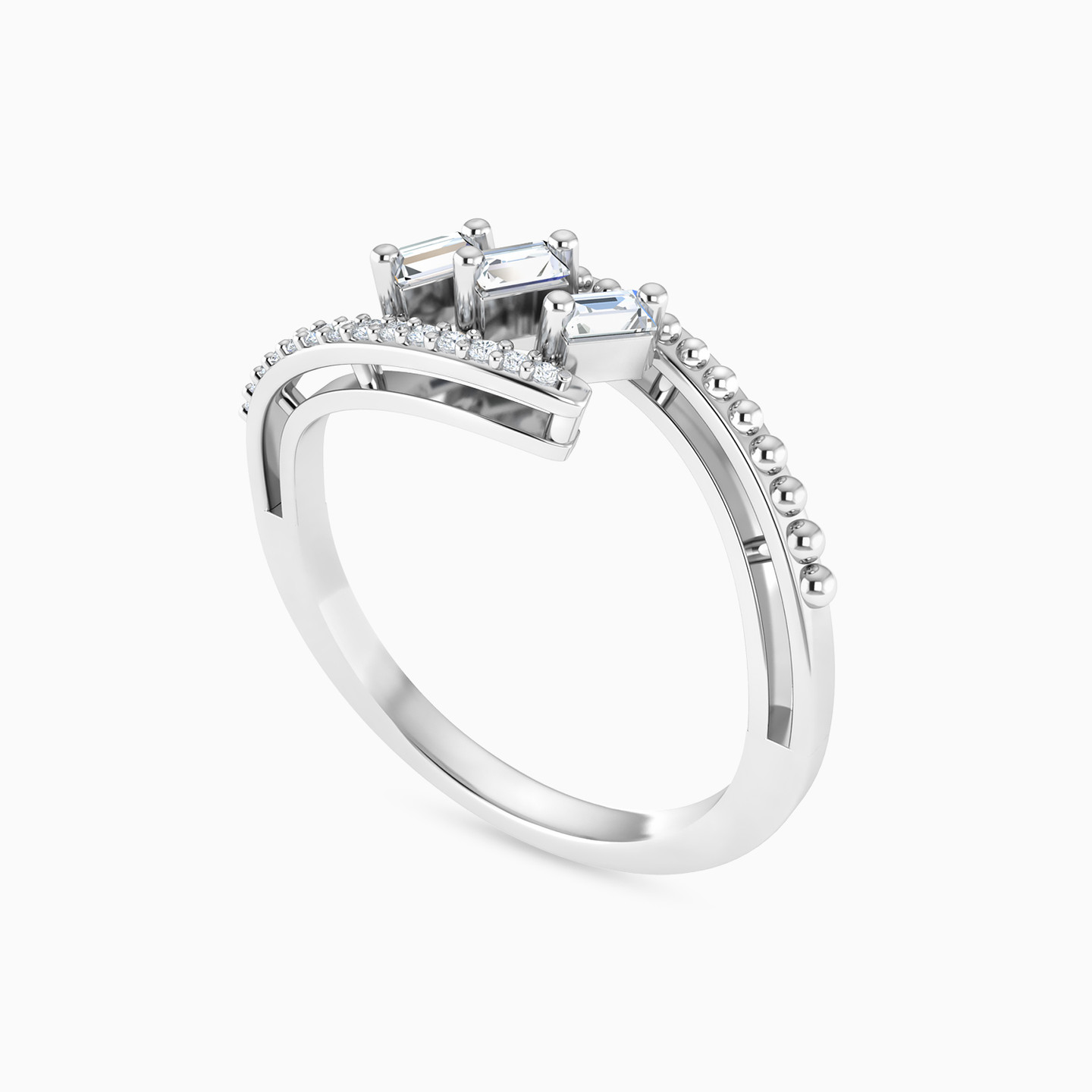 Wave Diamond Ring in 18K Gold - 4 Wave Diamond Ring in 18K Gold - 4