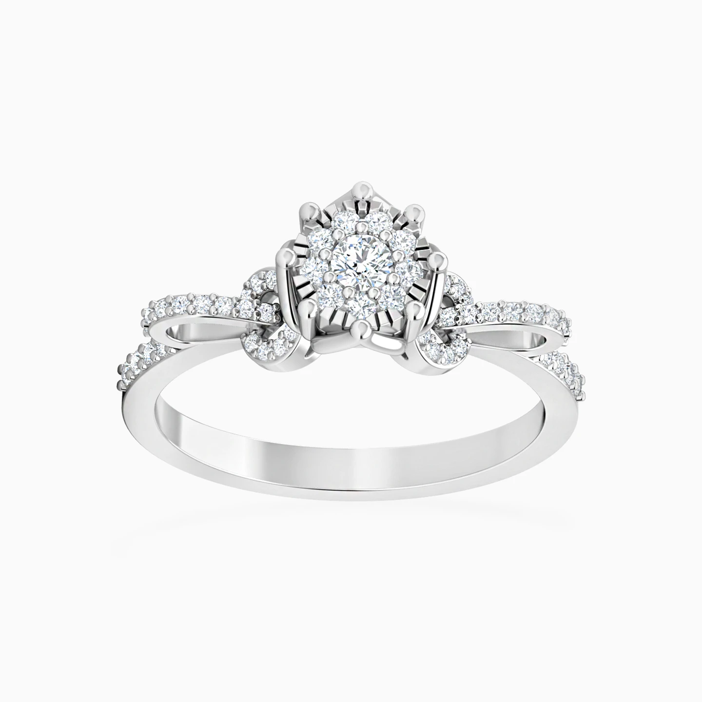 Flower Diamond Ring in 18K Gold - 3 Flower Diamond Ring in 18K Gold - 3