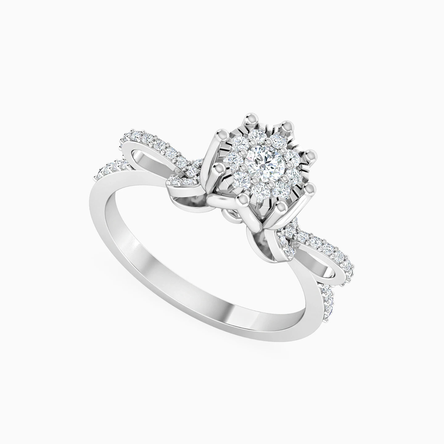 Flower Diamond Ring in 18K Gold - 4 Flower Diamond Ring in 18K Gold - 4