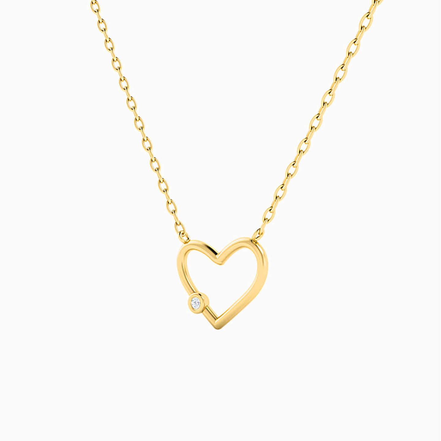 Heart Diamonds Necklace In 18K Gold - 4