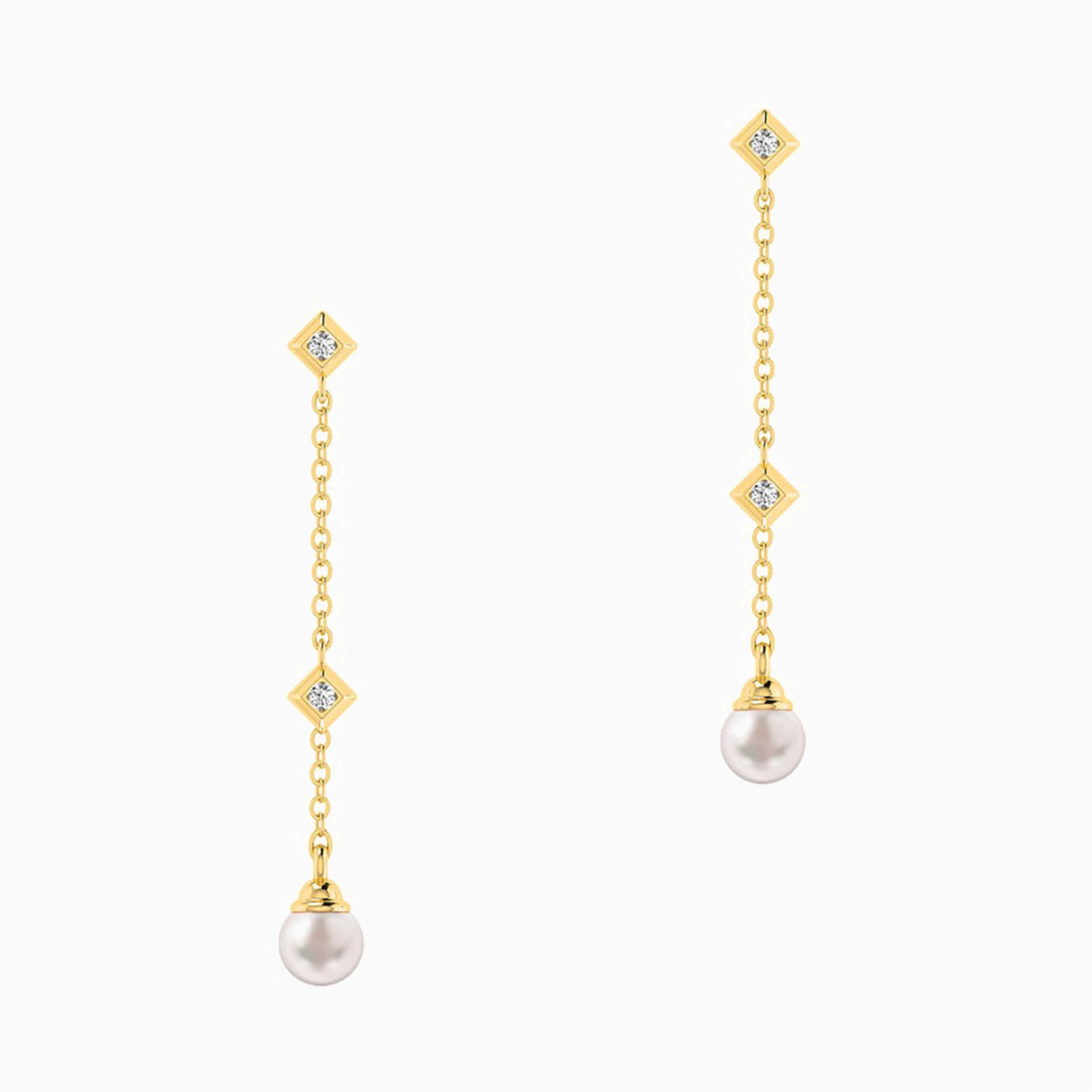 18K Gold Colored Stones Drop Earrings