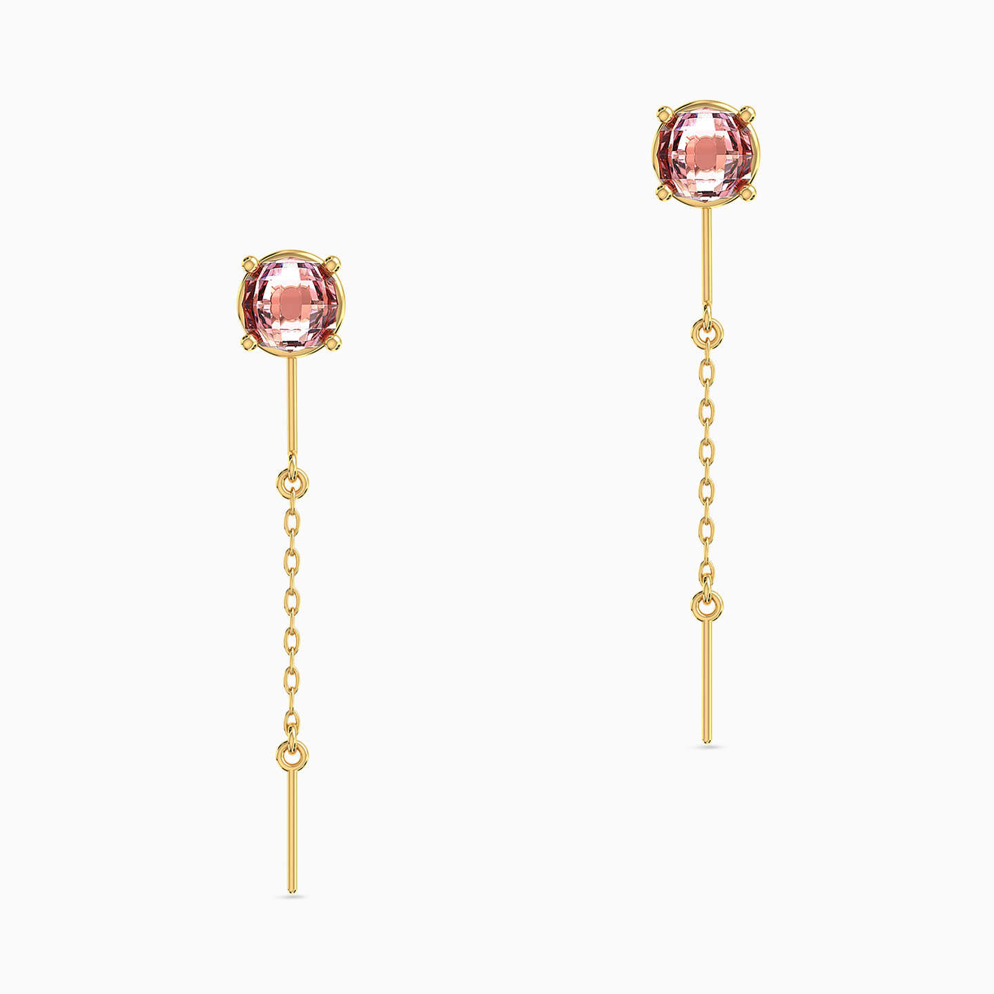 18K Gold Colored Stones Drop Earrings