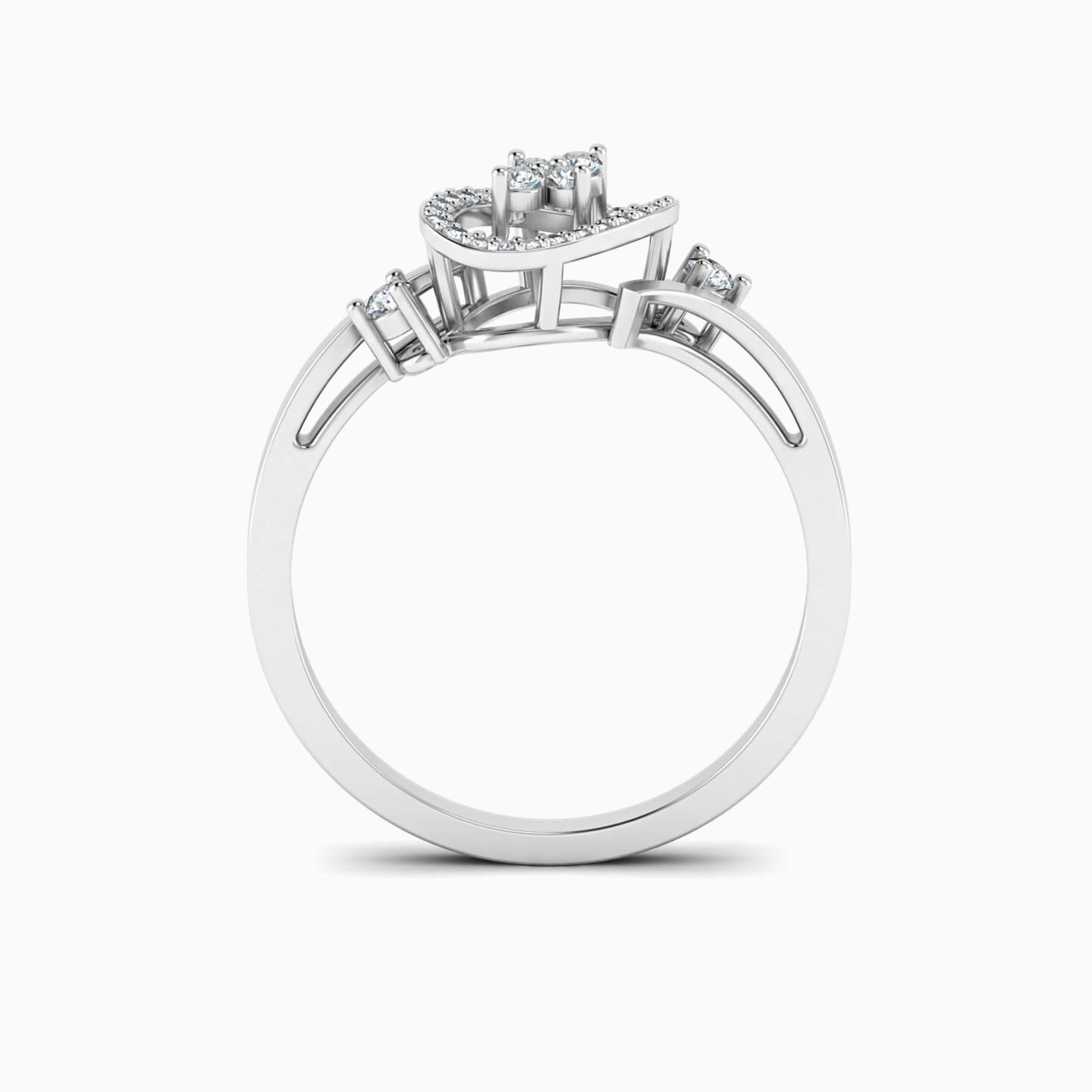 خاتم ذهب بيضاوي عيار 18 قيراط مزين بالألماس - 3 خاتم ذهب بيضاوي عيار 18 قيراط مزين بالألماس - 3