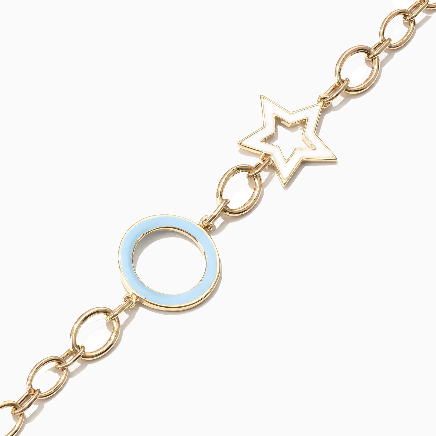 Star Enamel Coated Chain Bracelet in 18K Gold - 2 Star Enamel Coated Chain Bracelet in 18K Gold - 2