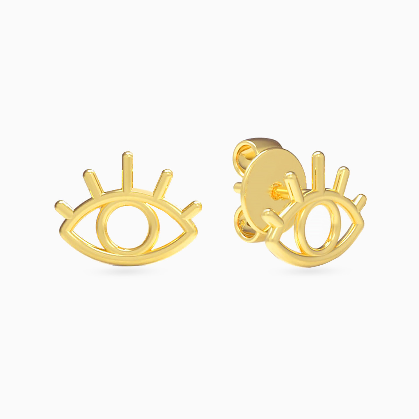 18K Gold Stud Earrings - 2