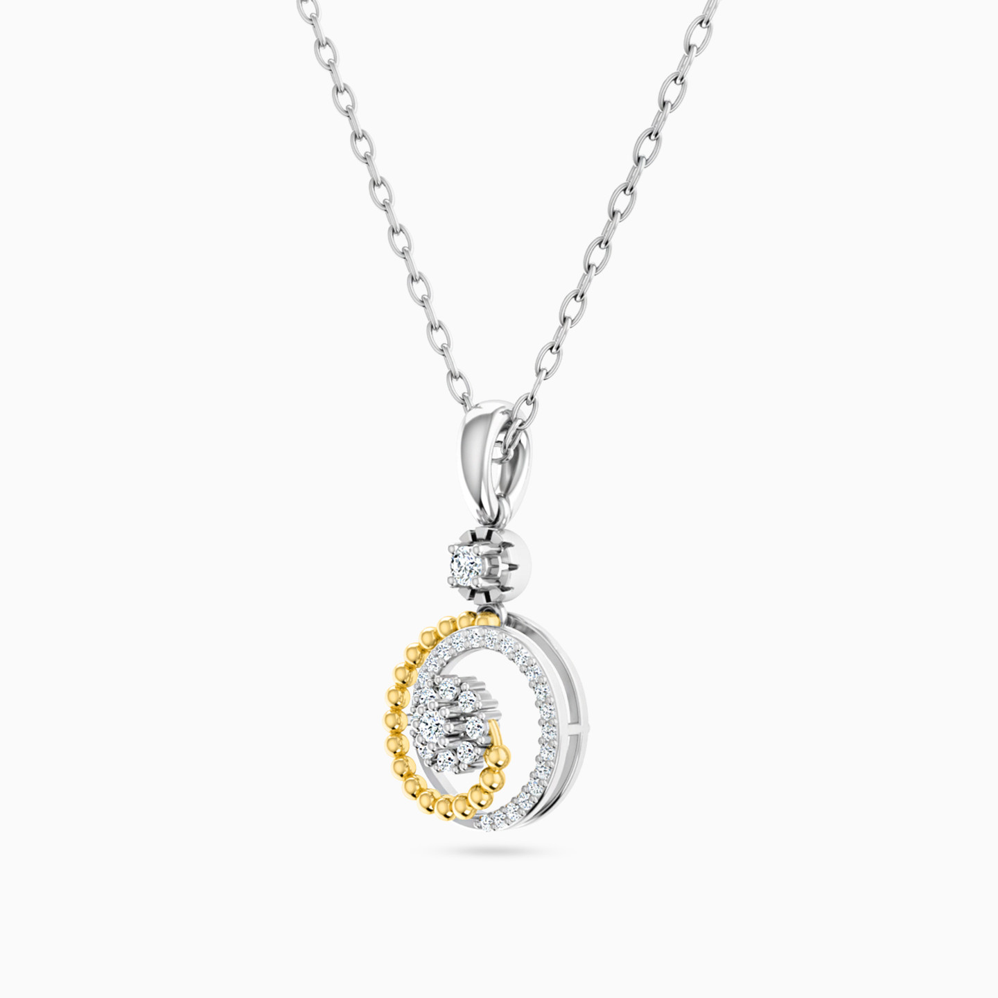 Circle Diamond Necklace in 18K Gold - 2