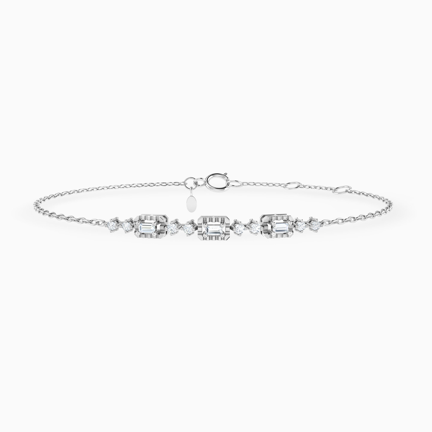 18K Gold Diamond Chain Bracelet