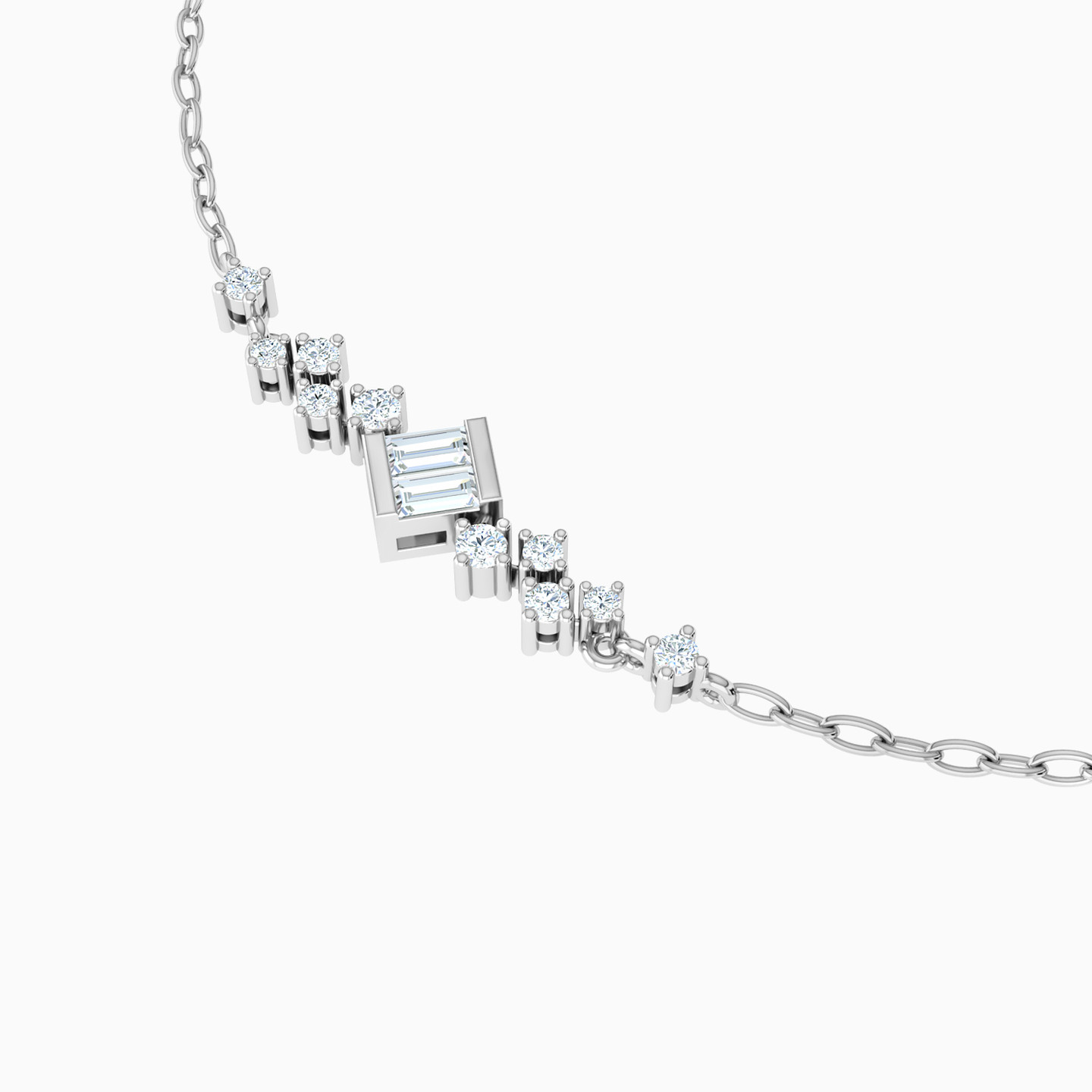 أسورة بسلسلة ذهب مربع عيار 18 قيراط مزينة بالألماس - 3 أسورة بسلسلة ذهب مربع عيار 18 قيراط مزينة بالألماس - 3