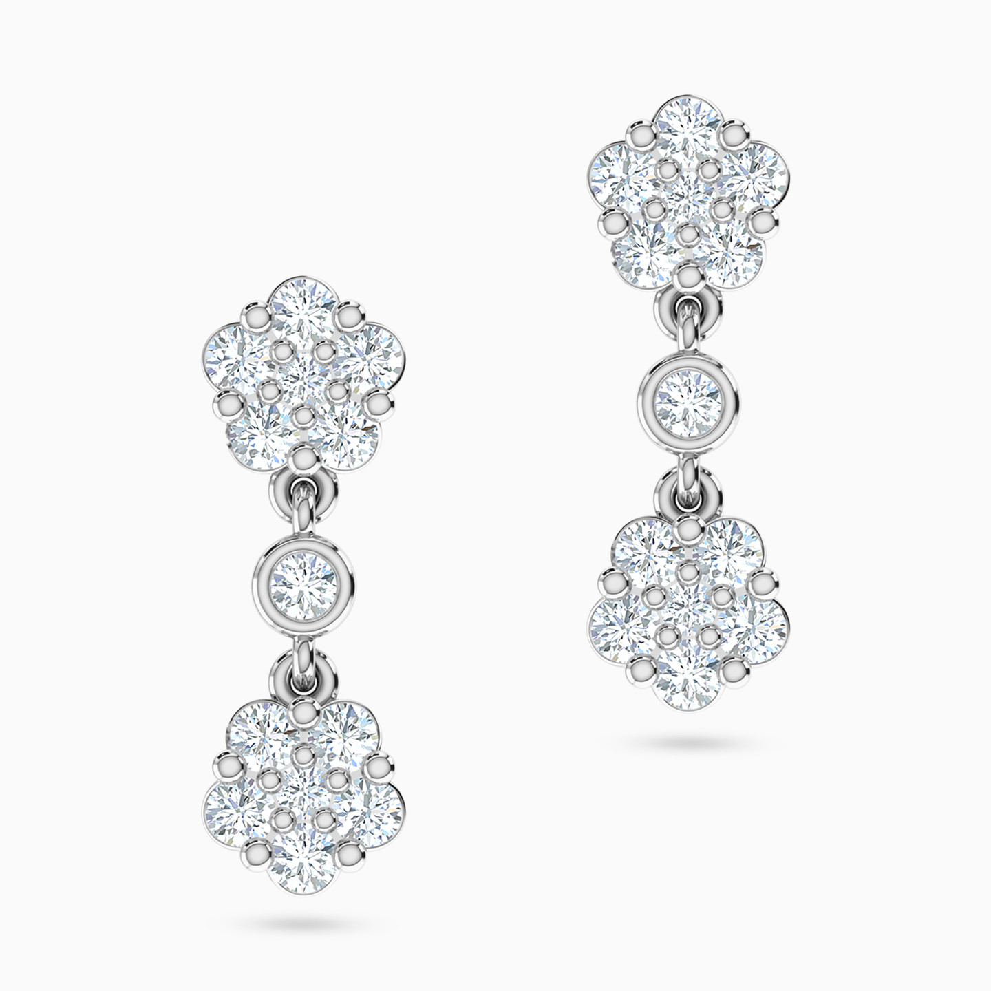 18K Gold Diamond Drop Earrings