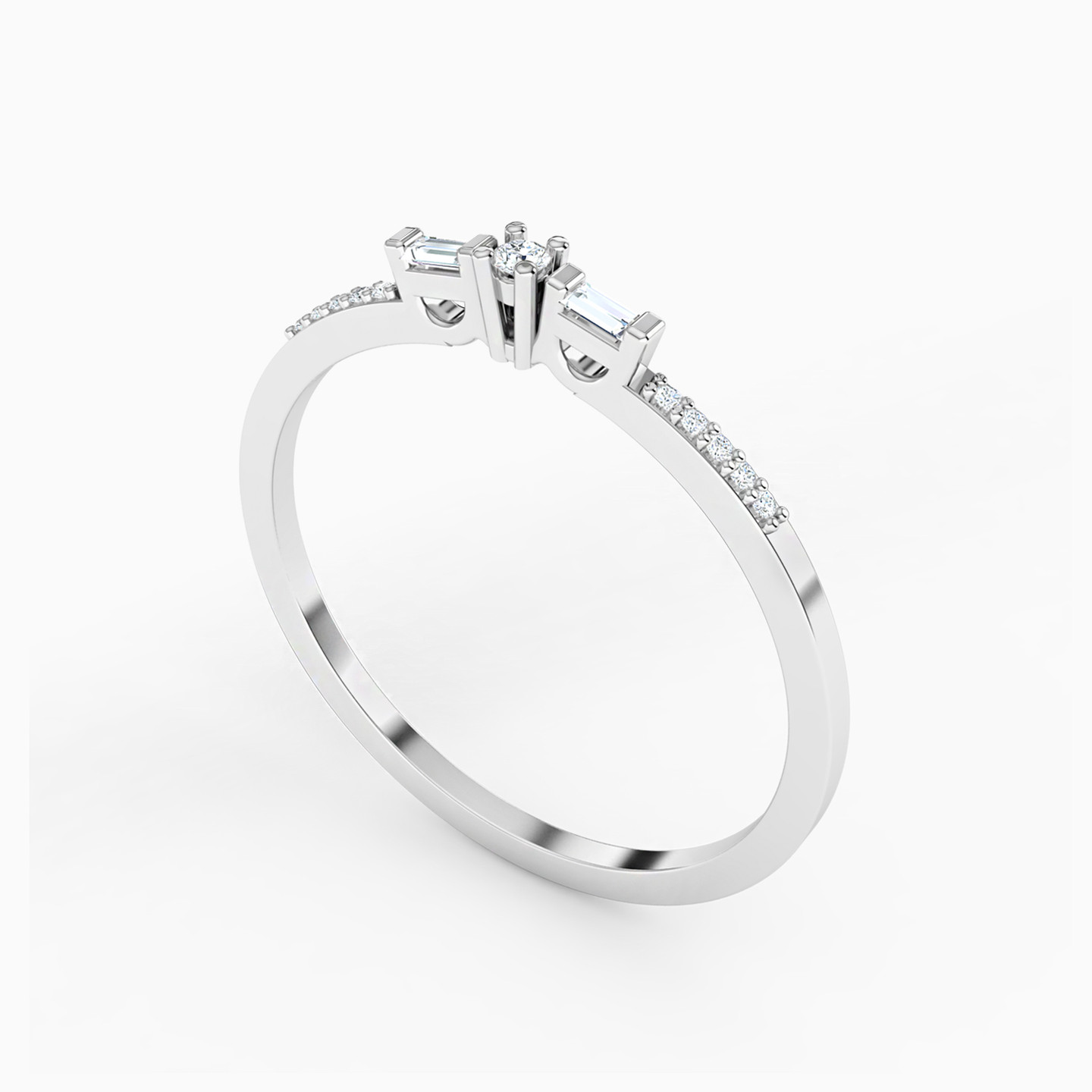 Slim Diamond Ring in 18K Gold - 2 Slim Diamond Ring in 18K Gold - 2