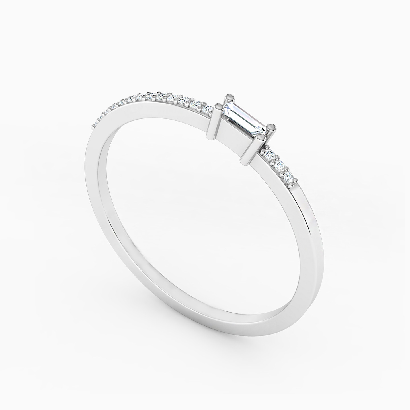 Baguette Diamond Ring in 18K Gold - 2 Baguette Diamond Ring in 18K Gold - 2