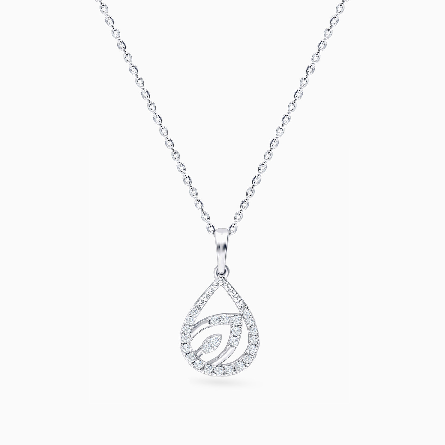 18K Gold Diamond Pendant Necklace - 2