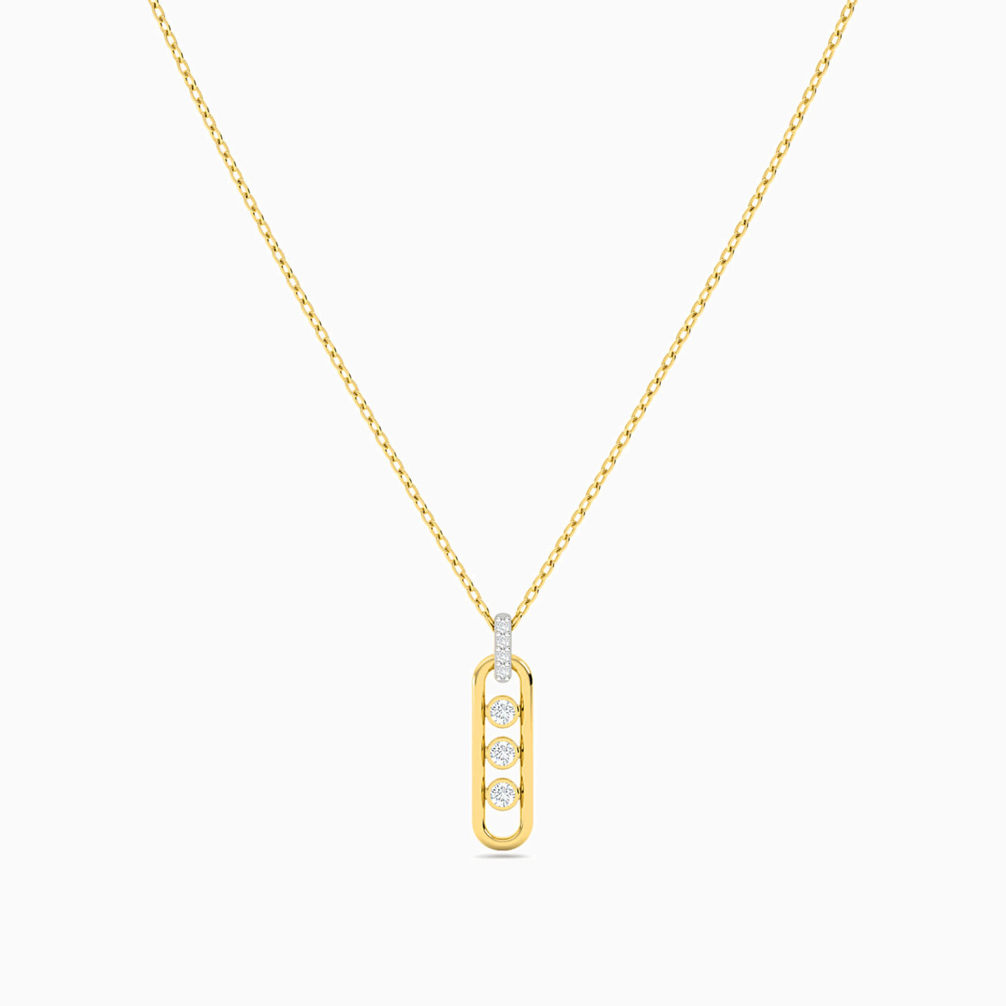 18K Gold Diamond Pendant Necklace - 3