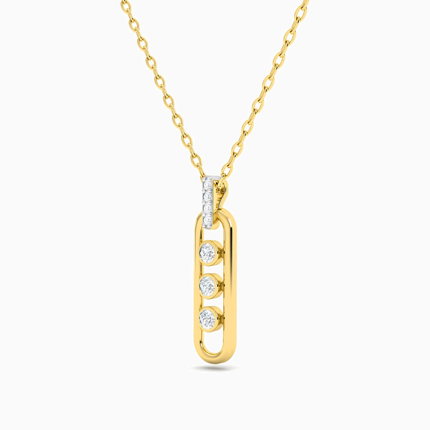 18K Gold Diamond Pendant Necklace - 2