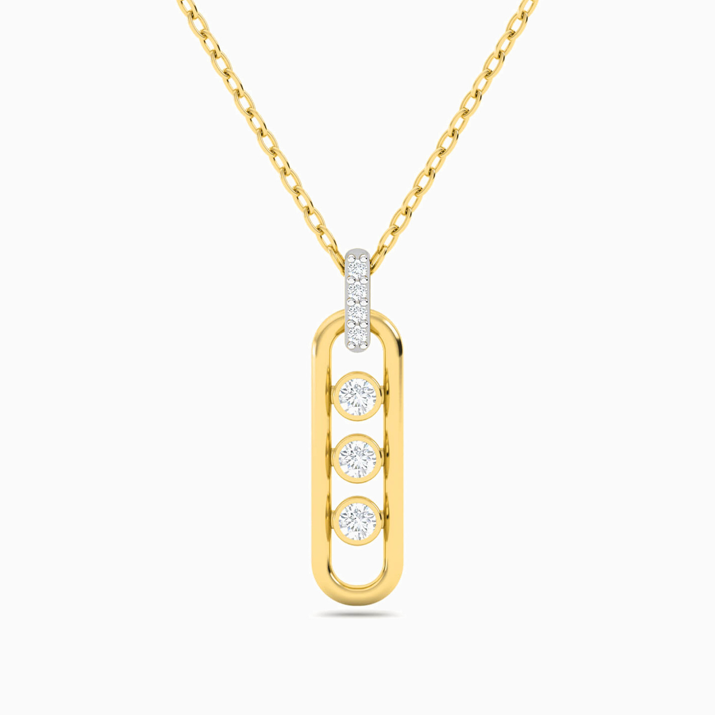 18K Gold Diamond Pendant Necklace