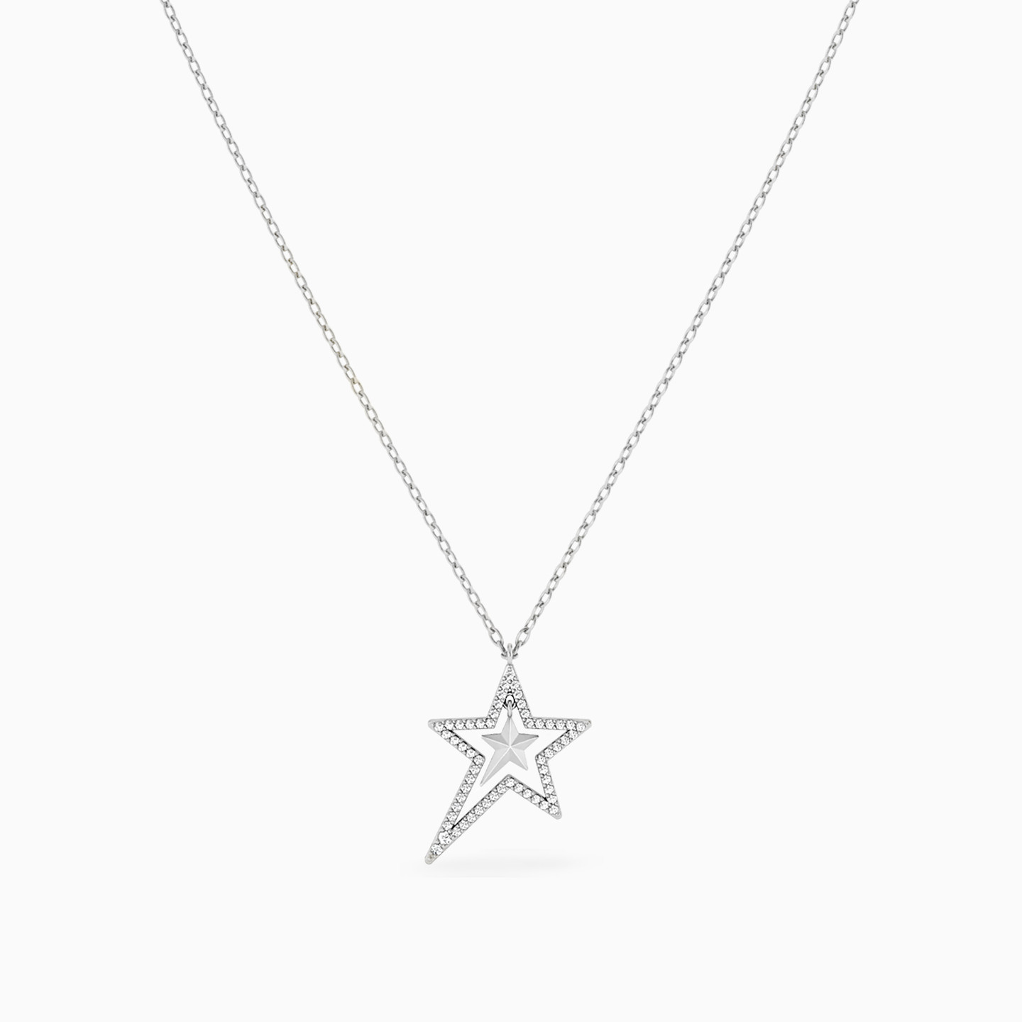 Star Diamonds Necklace In 18K Gold - 3