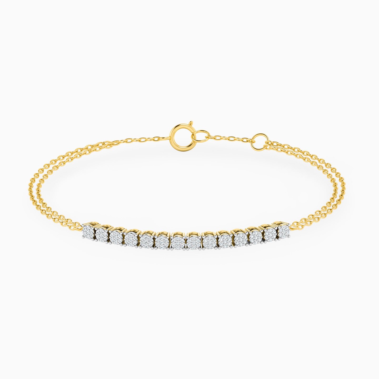 18K Gold Diamond Chain Bracelet