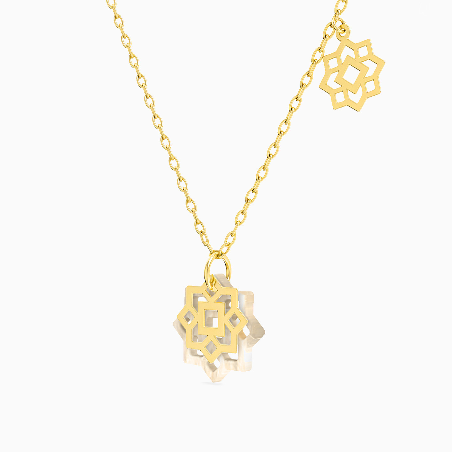 Flower Pearl Necklace in 18K Gold - 2 Flower Pearl Necklace in 18K Gold - 2