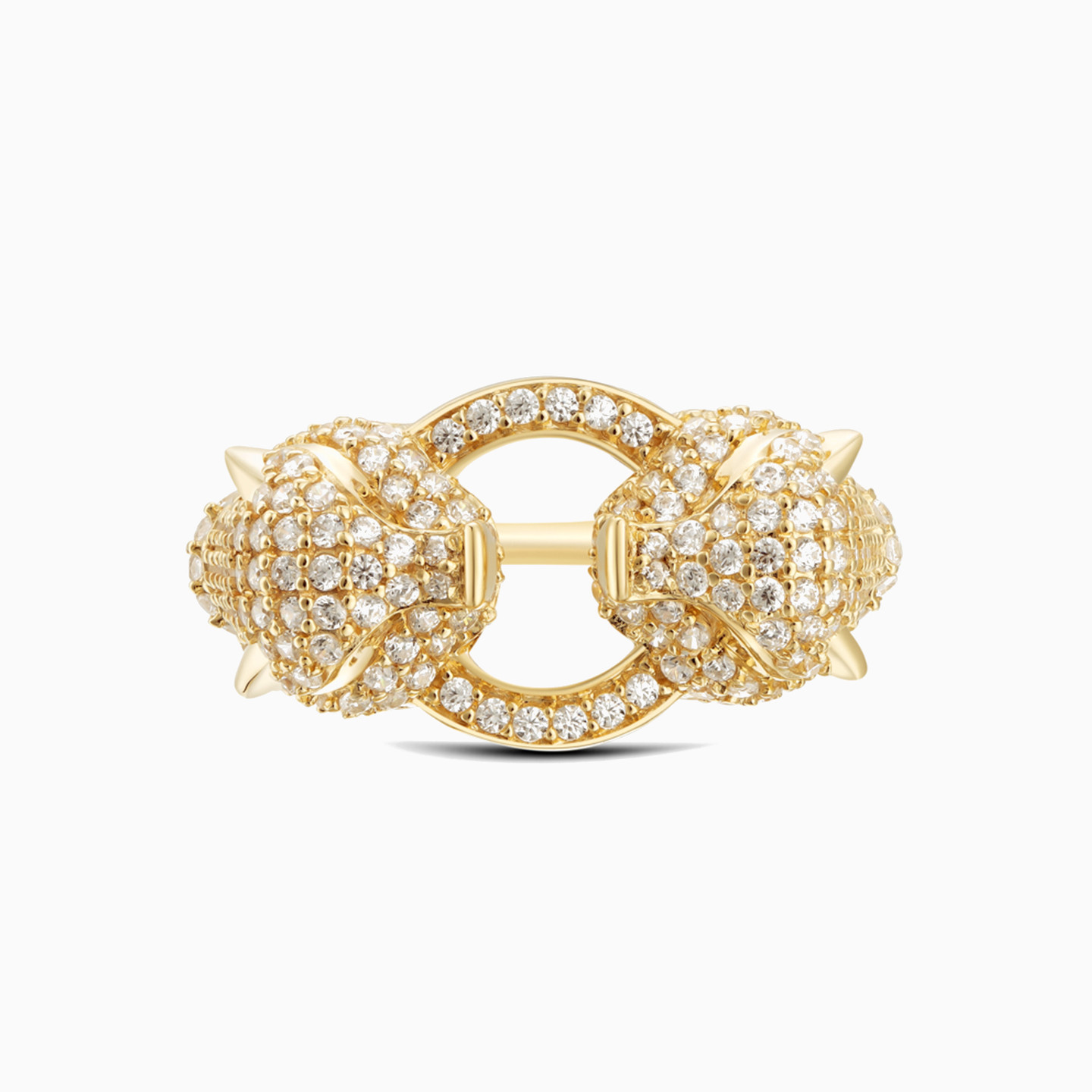 18K Gold Cubic Zirconia Two-headed Ring