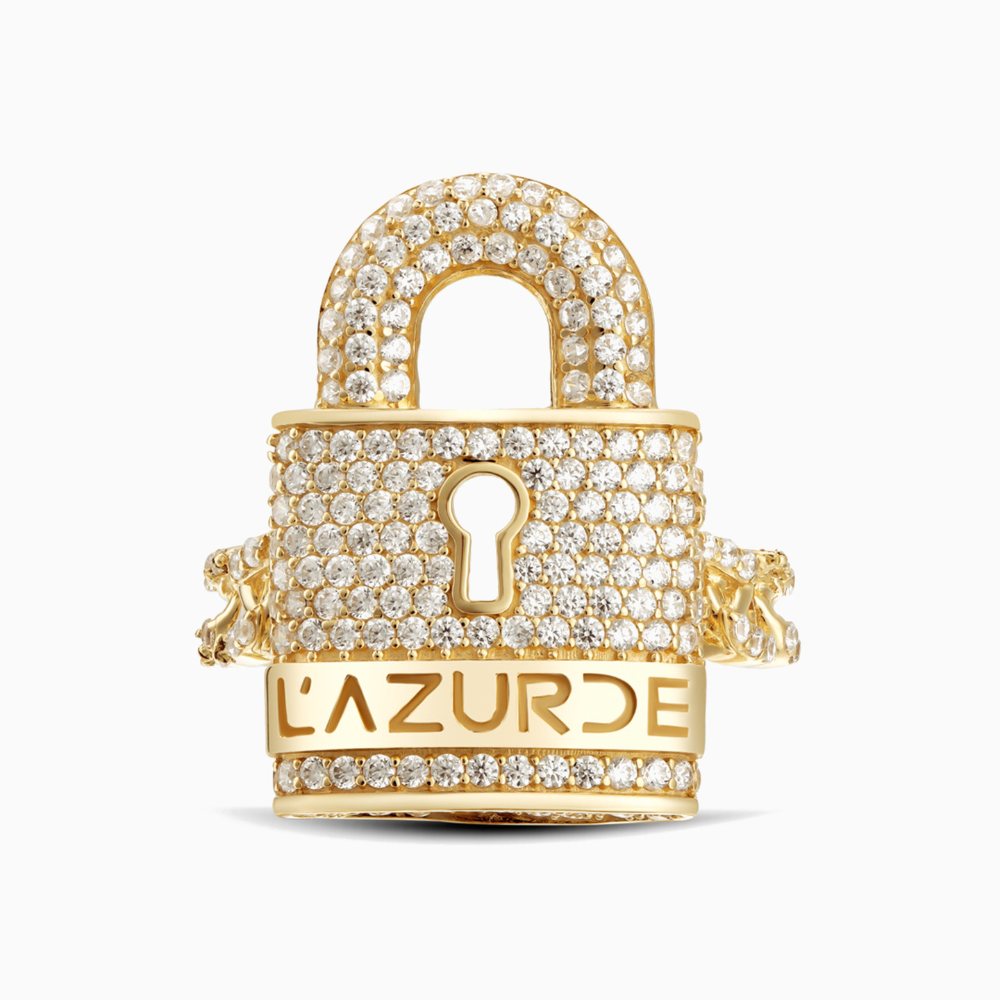 Lock Cubic Zirconia Ring in 18K Gold Lock Cubic Zirconia Ring in 18K Gold