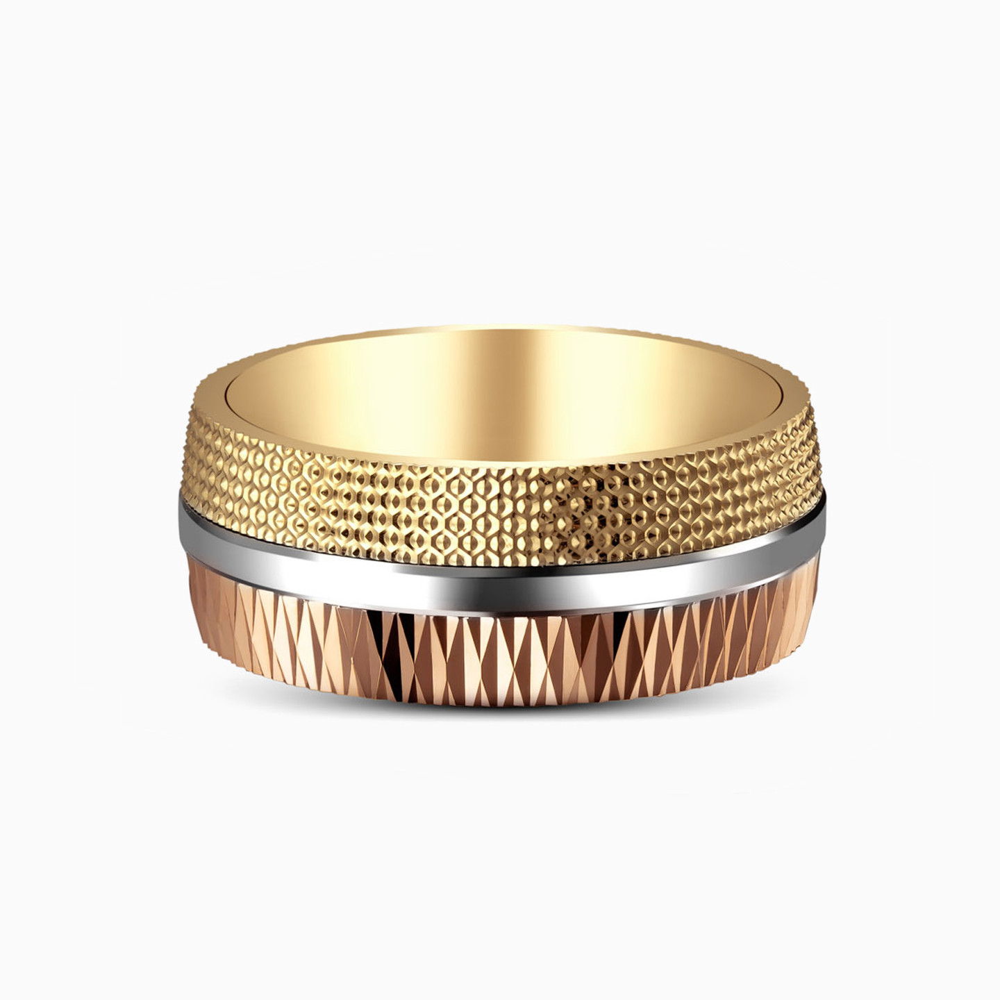 Textured Wedding Band in 18K Gold