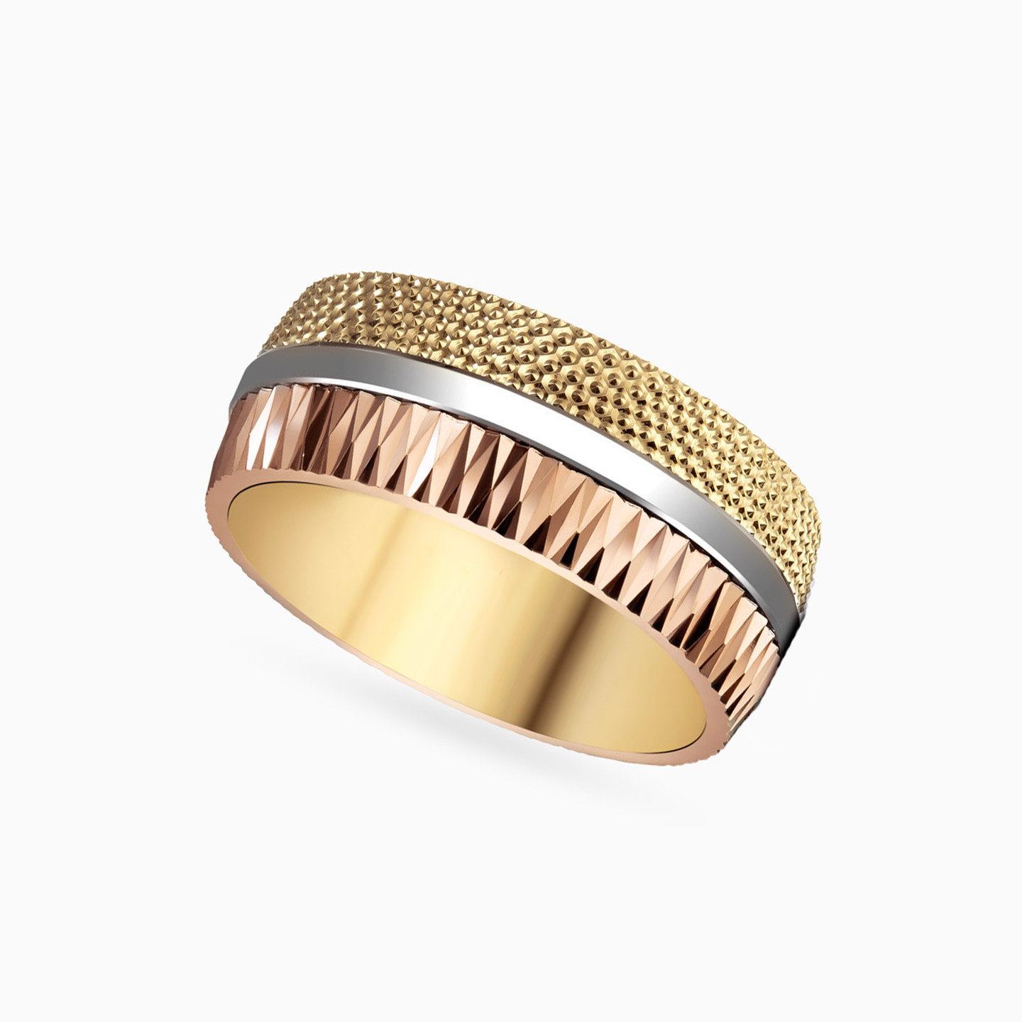 Textured Wedding Band in 18K Gold - 2