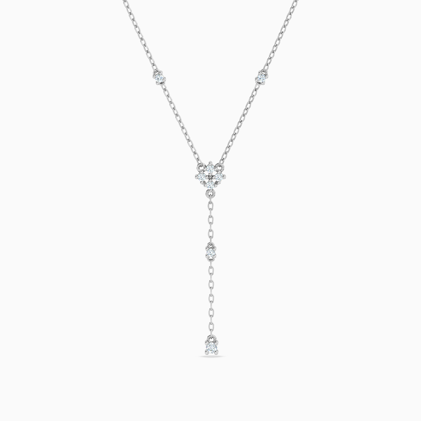 18K Gold Diamond Drop Pendant Necklace