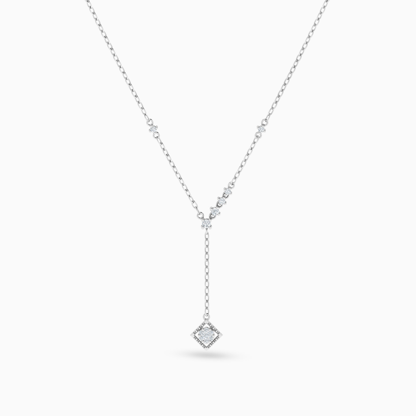 18K Gold Diamond Drop Pendant Necklace - 3