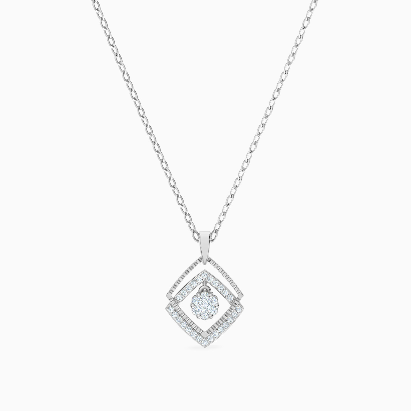 Square Diamond Necklace in 18K Gold Square Diamond Necklace in 18K Gold
