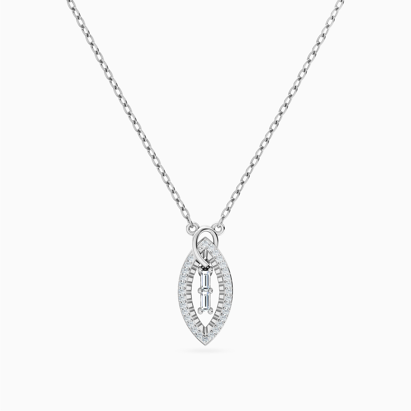 سلسلة ذهب ماركيز عيار 18 قيراط مزينة بالألماس  