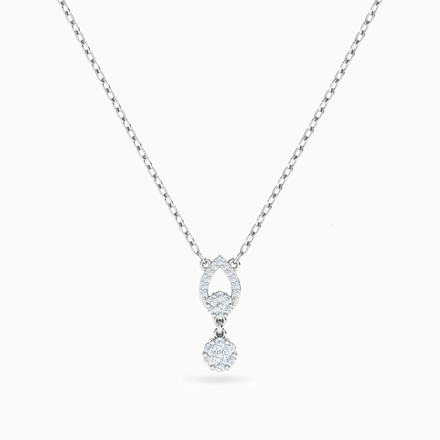 سلسلة ذهب دائرية عيار 18 قيراط مزينة بالألماس  