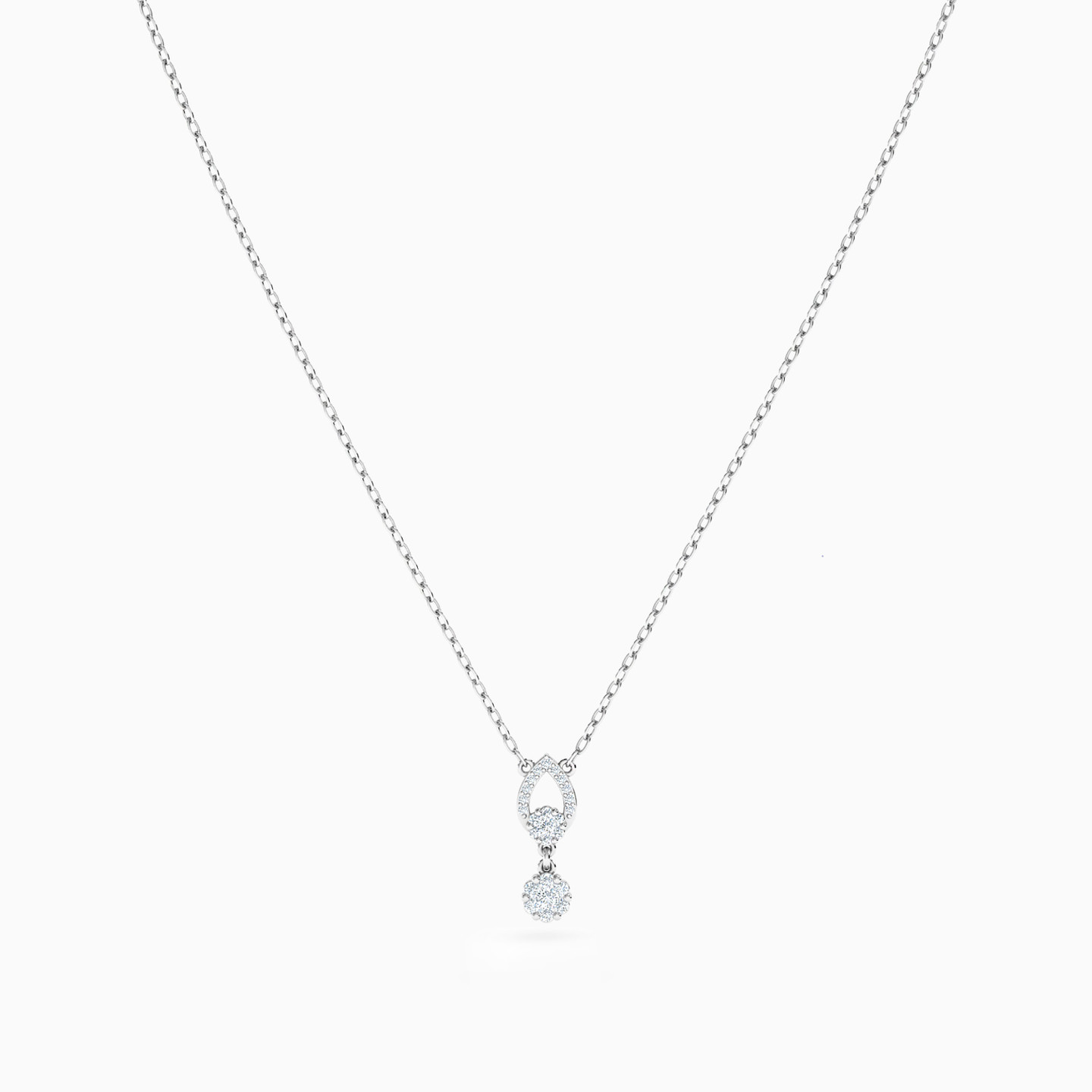 سلسلة ذهب دائرية عيار 18 قيراط مزينة بالألماس   - 3