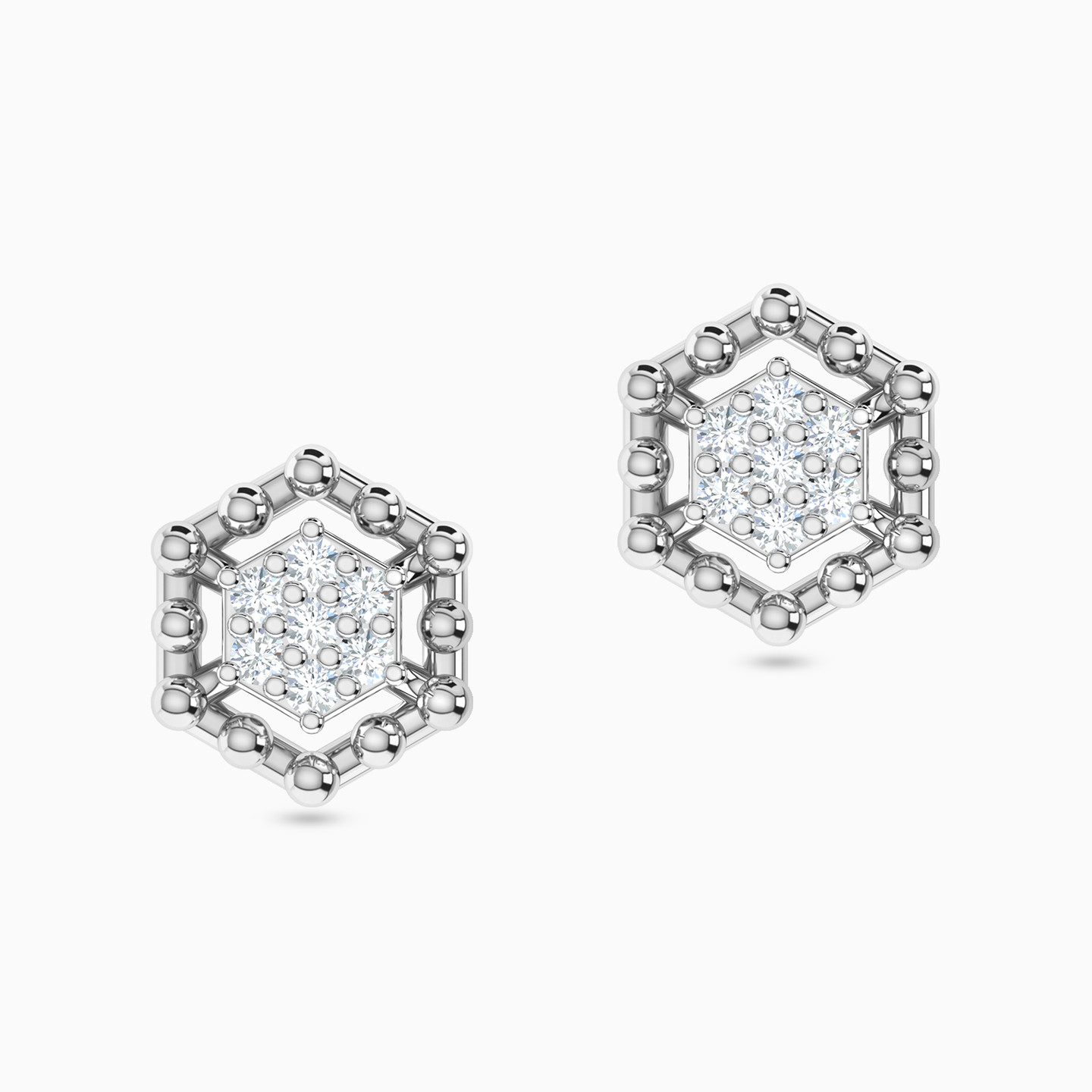 Hexagon Diamond Stud Earrings in 18K Gold Hexagon Diamond Stud Earrings in 18K Gold