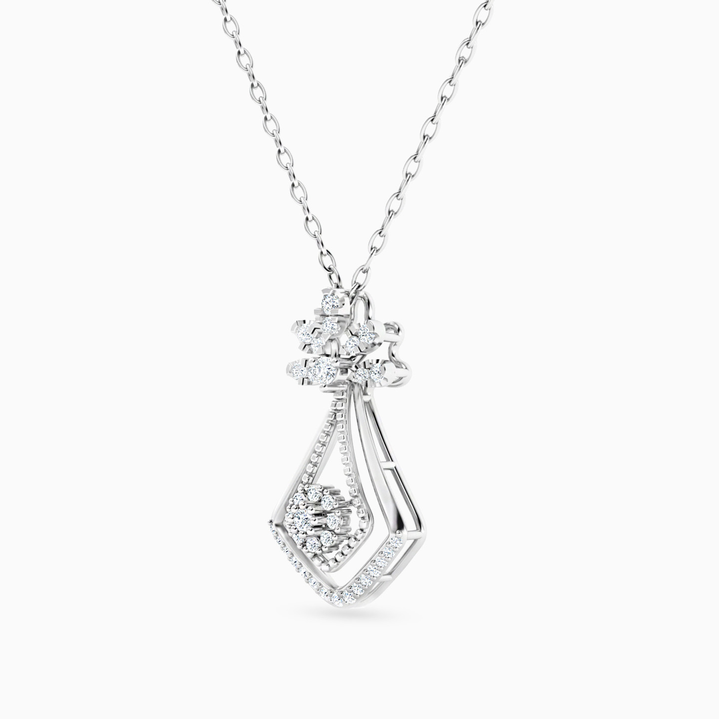 Rhombus Diamond Necklace in 18K Gold - 2 Rhombus Diamond Necklace in 18K Gold - 2
