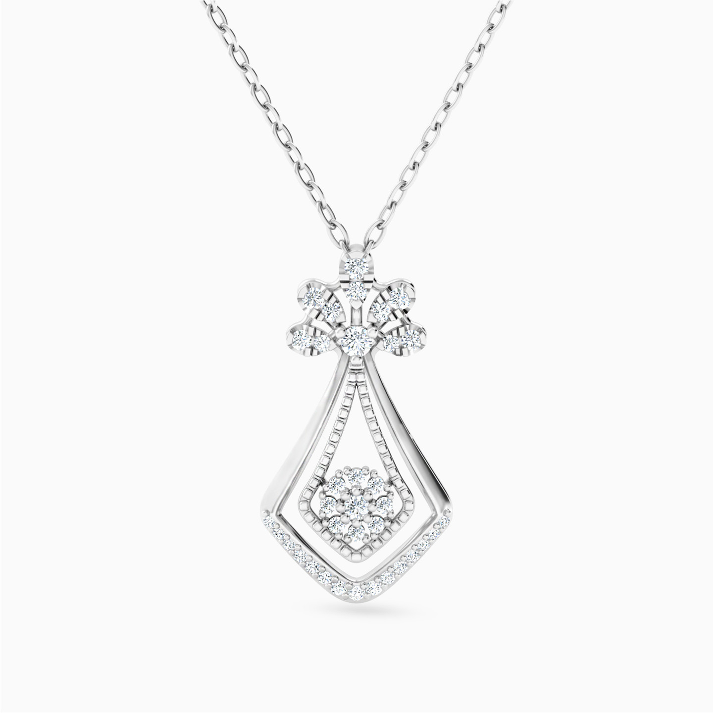 18K Gold Diamond Pendant Necklace