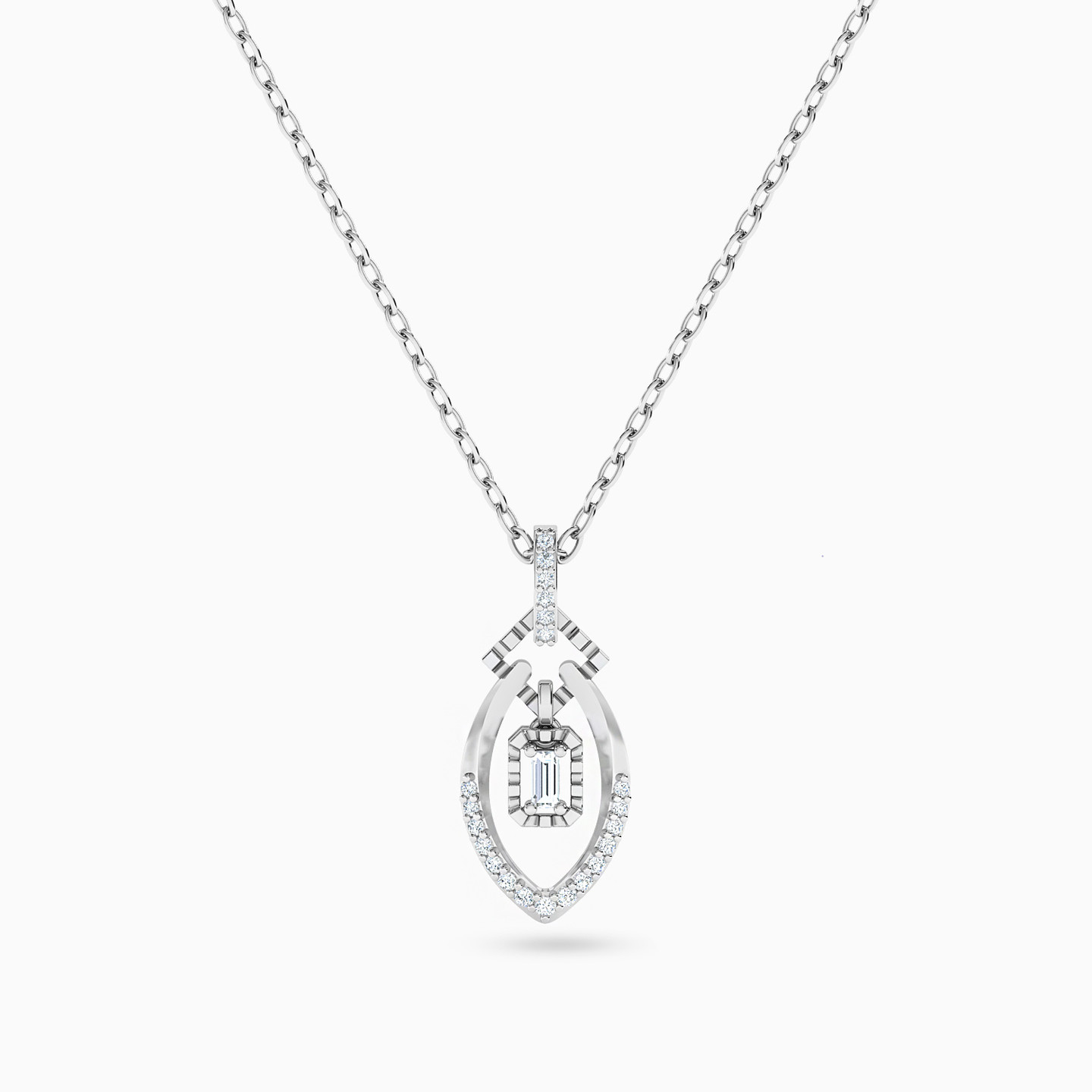 18K Gold Diamond Pendant Necklace