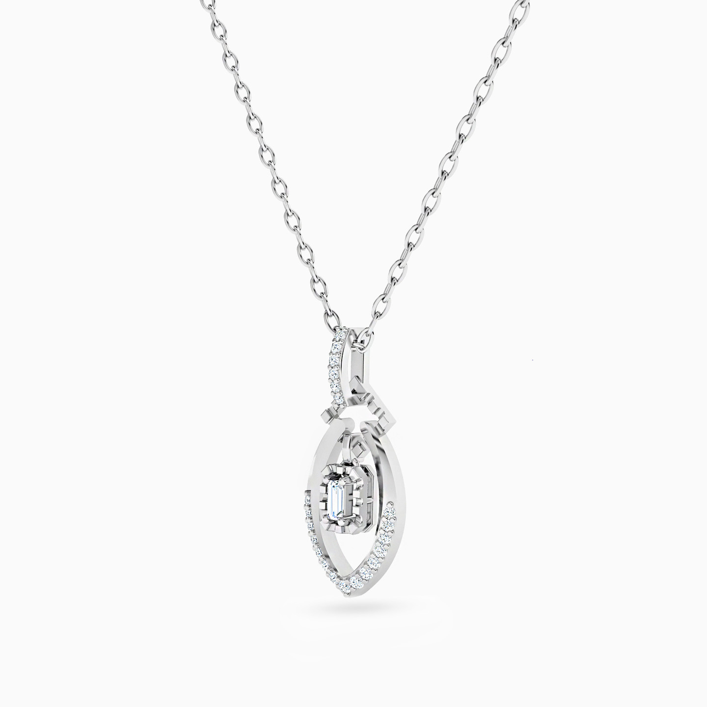 18K Gold Diamond Pendant Necklace - 2